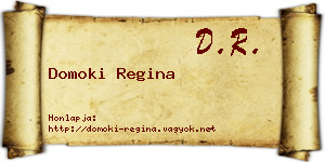 Domoki Regina névjegykártya